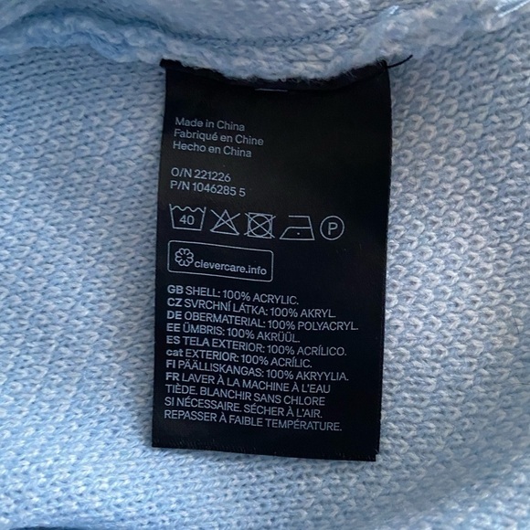 H&M White and Blue Checkered Knit Top XS NWOT - Picture 4 of 6